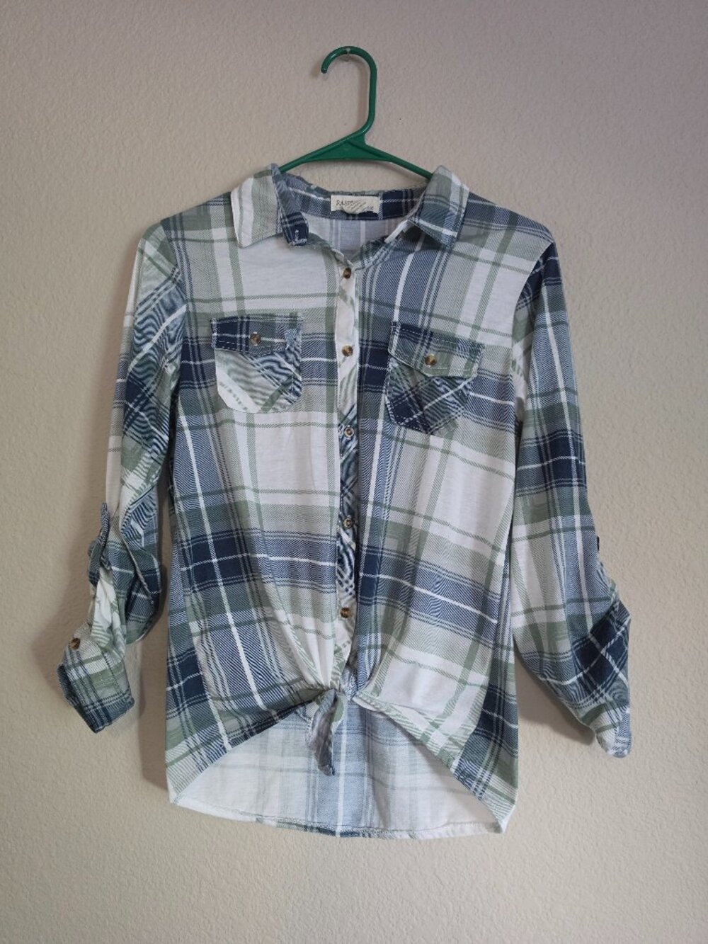 Girls Cute Flannel Button-Down Shirt Size 12